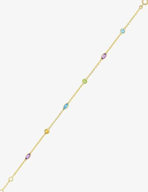 Bracelet or jaune 750 ‰ et pierres fines SO OR