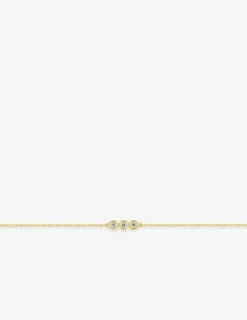 Bracelet or jaune 750 ‰ et trio oxyde de zirconium SO OR