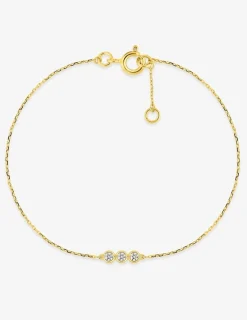 Bracelet or jaune 750 ‰ et trio oxyde de zirconium SO OR