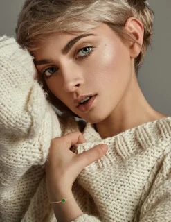 Bracelet or jaune 750 ‰ malachite SO OR