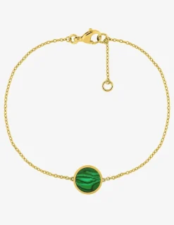 Bracelet or jaune 750 ‰ malachite SO OR