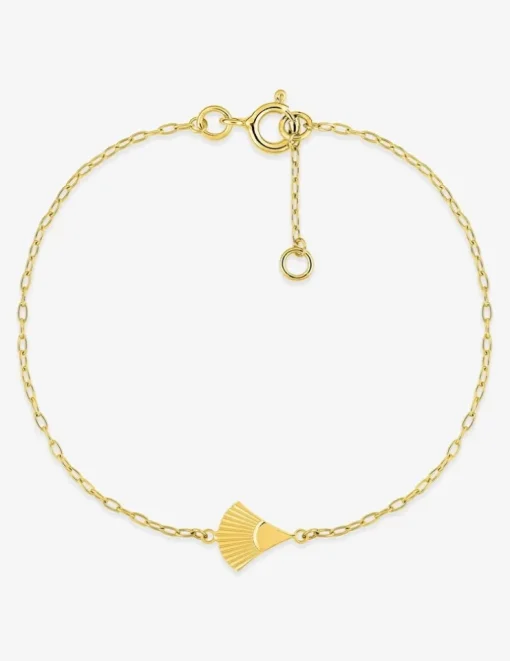 Bracelet or jaune 375 ‰ motif éventail SO OR