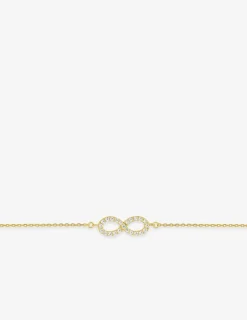Bracelet or jaune 750 ‰ motif infini et oxyde de zirconium SO OR