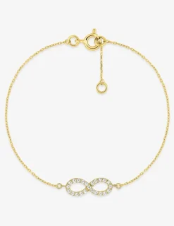 Bracelet or jaune 750 ‰ motif infini et oxyde de zirconium SO OR
