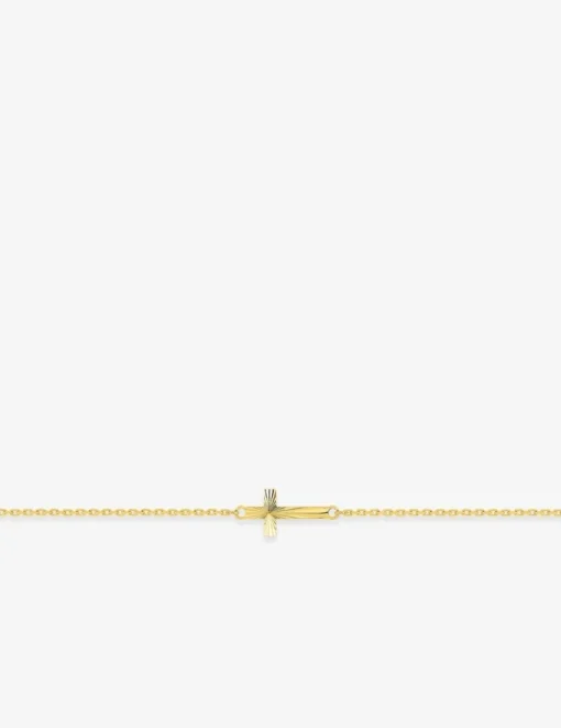 Bracelet or jaune 750 ‰ motif "croix" SO OR