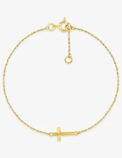 Bracelet or jaune 750 ‰ motif "croix" SO OR