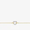 Bracelet or jaune 750 ‰ oxyde de zirconium et rhodium SO OR