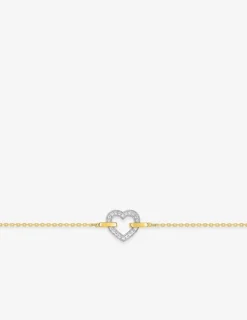 Bracelet or jaune 750 ‰ oxyde de zirconium et rhodium SO OR