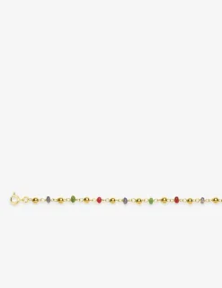 Bracelet or jaune 750 ‰, saphir, rubis et émeraude SO OR