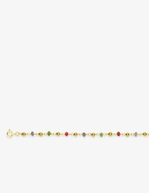 Bracelet or jaune 750 ‰, saphir, rubis et émeraude SO OR