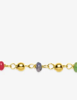 Bracelet or jaune 750 ‰, saphir, rubis et émeraude SO OR