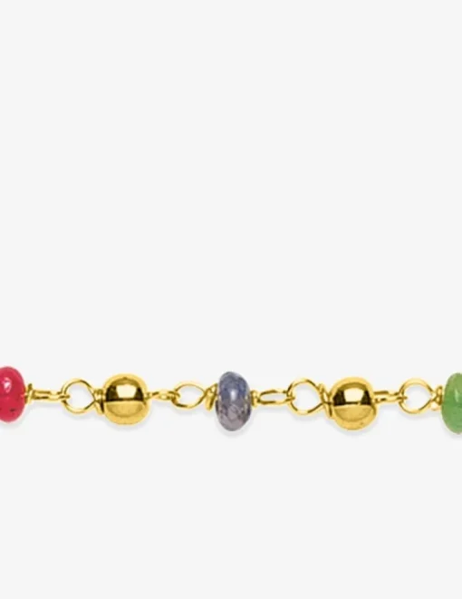 Bracelet or jaune 750 ‰, saphir, rubis et émeraude SO OR