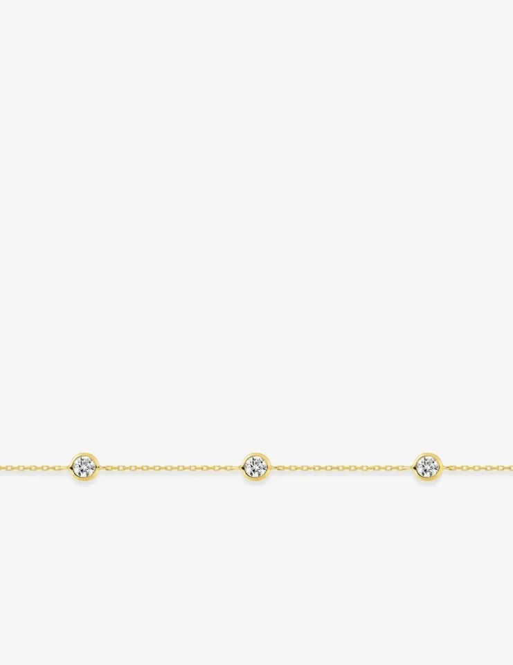 Bracelet or jaune 375‰ et oxyde de zirconium SO OR