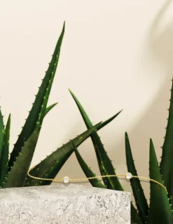 Bracelet or jaune 375‰ et oxyde de zirconium SO OR