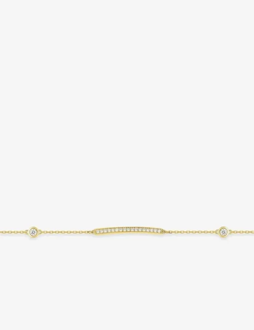 Bracelet or jaune 375‰ et oxyde de zirconium SO OR
