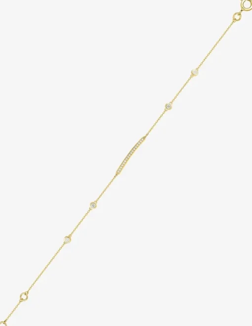 Bracelet or jaune 375‰ et oxyde de zirconium SO OR