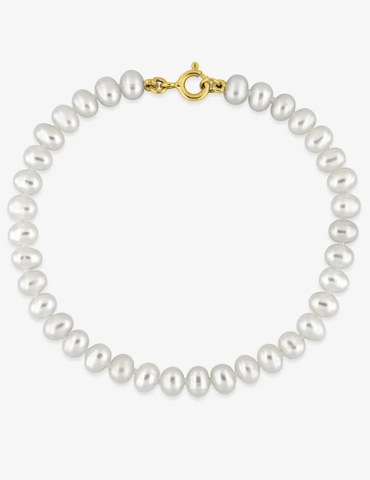 Bracelet or jaune 375‰ et perles 4 - 4,5 mm SO OR