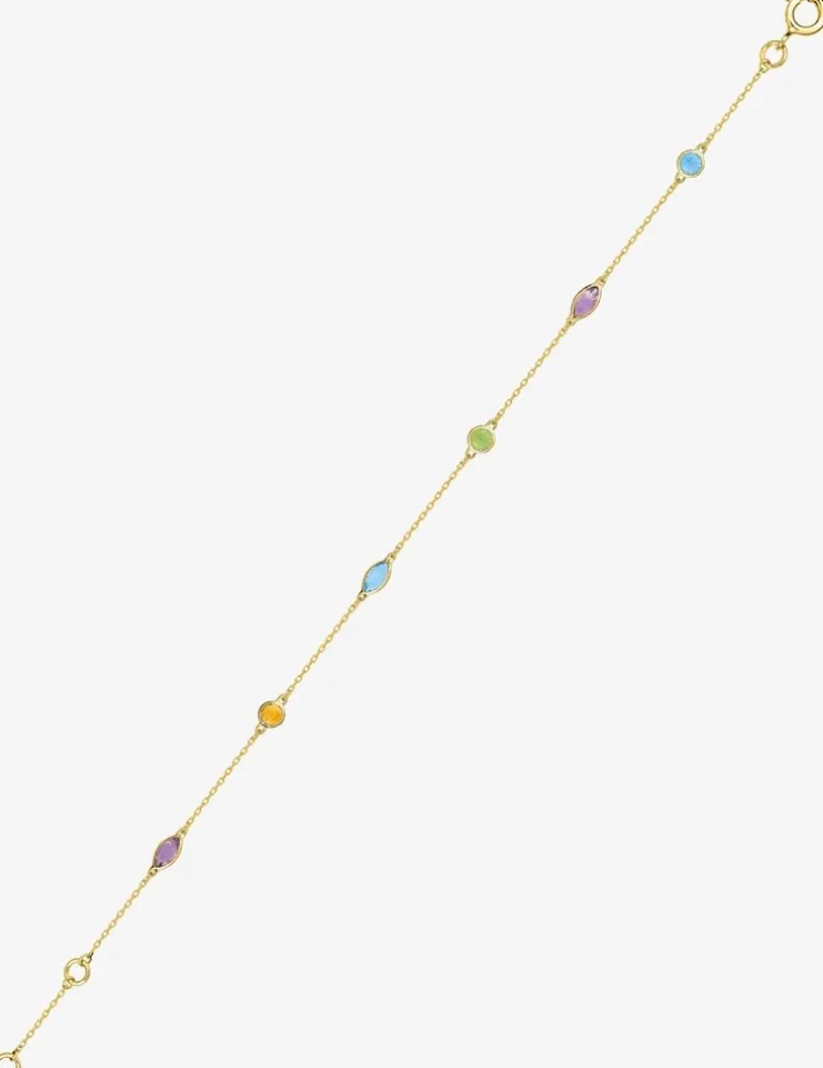 Bracelet or jaune 375‰ et pierres fines SO OR