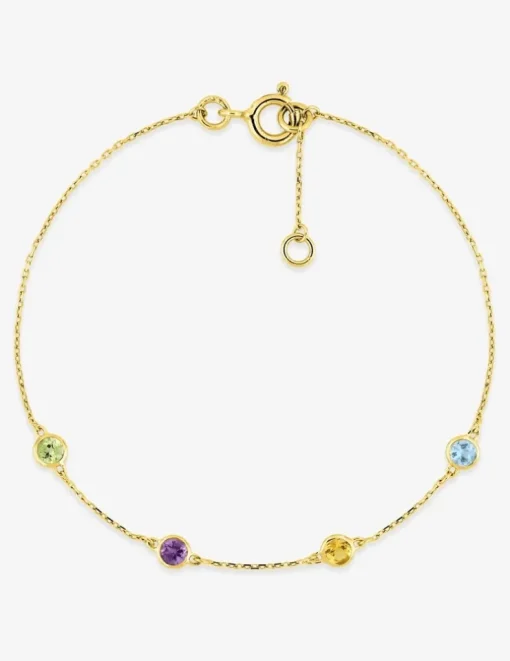 Bracelet or jaune 375‰, péridot, améthyste, citrine et topaze SO OR