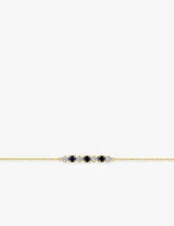 Bracelet or jaune 375‰, saphir et oxyde de zirconium SO OR