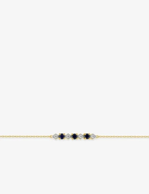 Bracelet or jaune 375‰, saphir et oxyde de zirconium SO OR