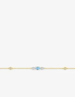 Bracelet or jaune 375‰, topaze, oxyde de zirconium SO OR