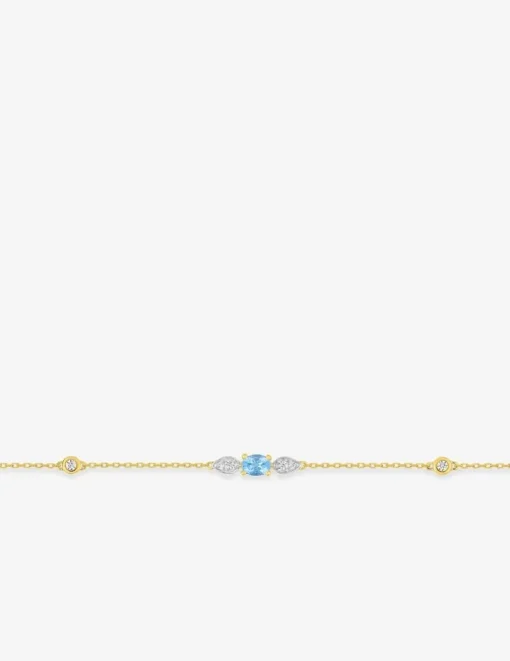 Bracelet or jaune 375‰, topaze, oxyde de zirconium SO OR