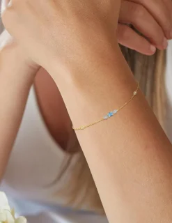 Bracelet or jaune 375‰, topaze, oxyde de zirconium SO OR