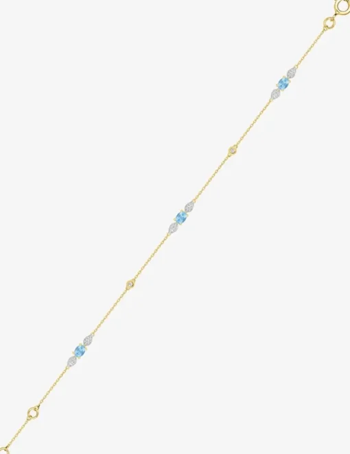 Bracelet or jaune 375‰, topaze, oxyde de zirconium SO OR