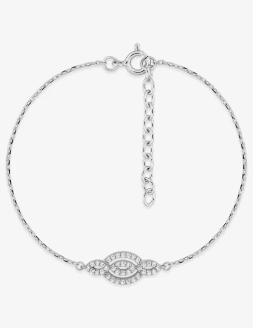 Bracelet ovales argent 925‰ rhodié et oxydes de zirconium SO OR