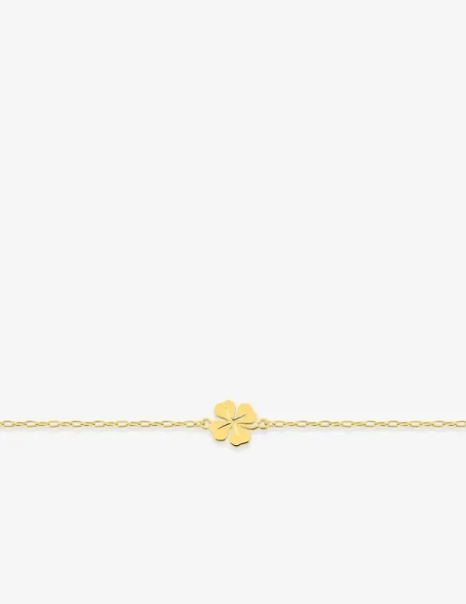 Bracelet pendentif en forme de fleur or jaune 375 ‰ SO OR