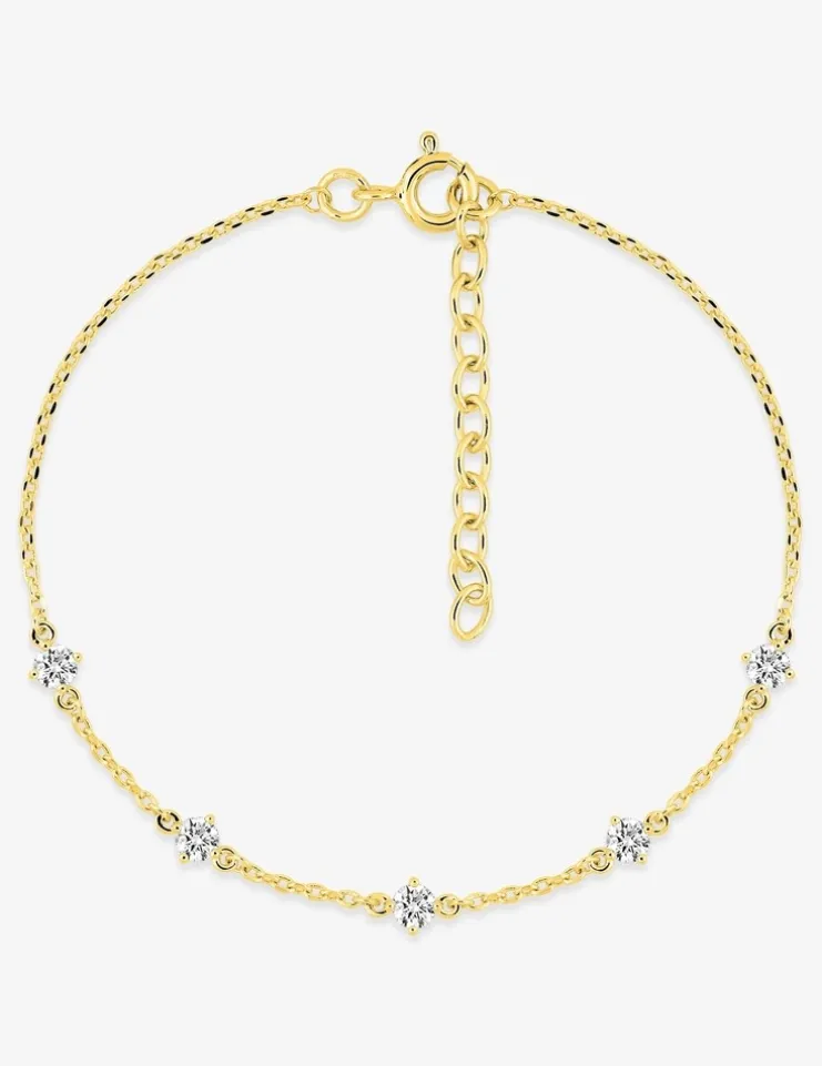 Bracelet plaqué or avec 5 oxydes de zirconium SO OR