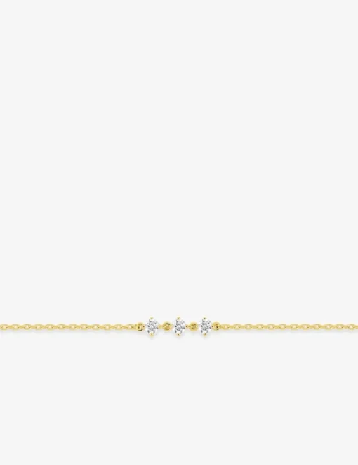 Bracelet plaqué or avec 3 oxydes de zirconium SO OR