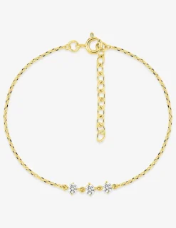 Bracelet plaqué or avec 3 oxydes de zirconium SO OR