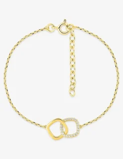 Bracelet plaqué or avec losanges entrelacés et oxydes de zirconium SO OR