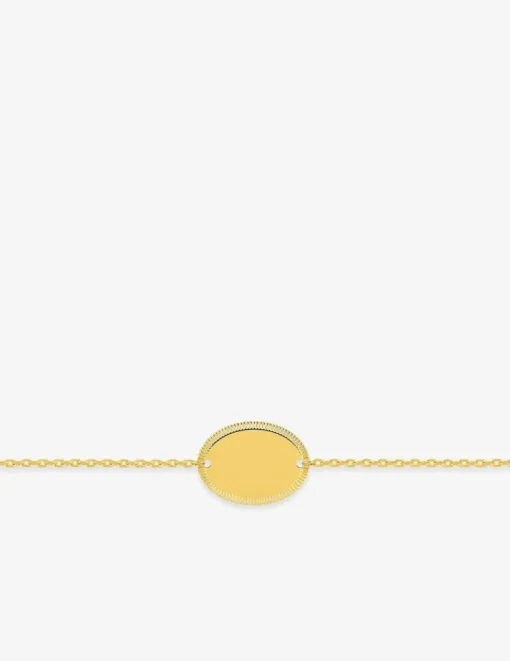Bracelet plaqué or jaune ovale gravable SO OR