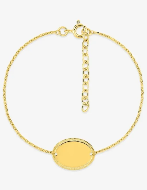 Bracelet plaqué or jaune ovale gravable SO OR