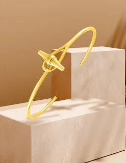 Bracelet plaqué or jonc rigide ouvrant fantaisie SO OR