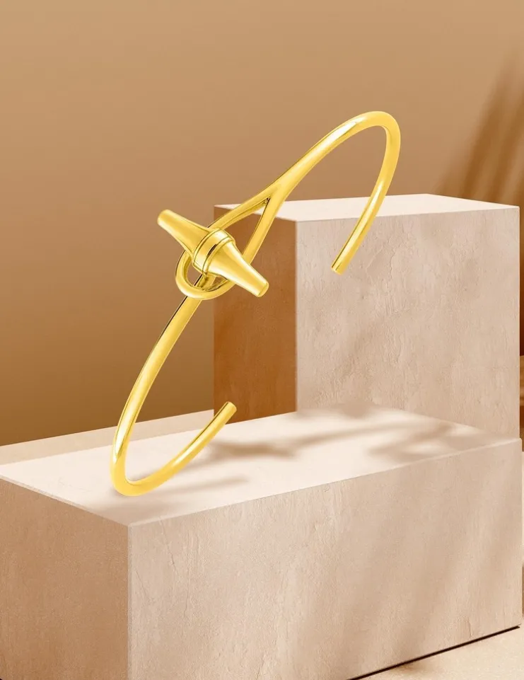 Bracelet plaqué or jonc rigide ouvrant fantaisie SO OR