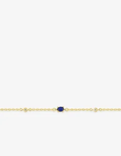Bracelet plaqué or, oxydes de zirconium bleus et blancs SO OR