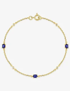 Bracelet plaqué or, oxydes de zirconium bleus et blancs SO OR