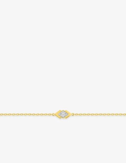 Bracelet plaqué or, oxydes de zirconium et rhodium SO OR