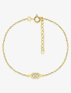 Bracelet plaqué or, oxydes de zirconium et rhodium SO OR