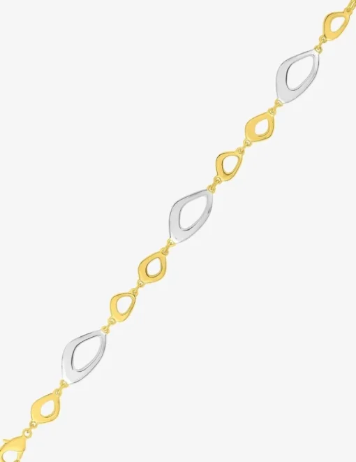 Bracelet plaqué or rhodium motifs asymétriques SO OR