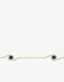 Bracelet plaqué or, rhodium et oxydes de zirconium blancs et bleu foncé SO OR
