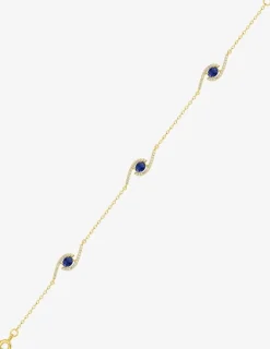 Bracelet plaqué or, rhodium et oxydes de zirconium blancs et bleu foncé SO OR
