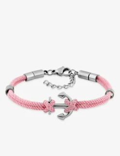 Bracelet pour enfant, fil nylon et motif encre en acier gris SO OR