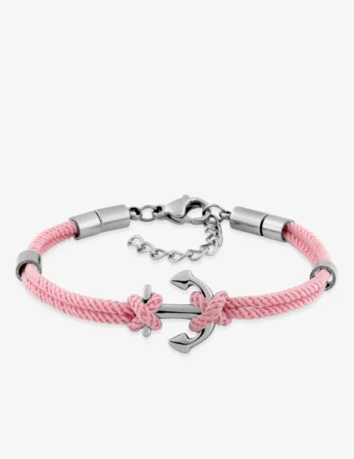 Bracelet pour enfant, fil nylon et motif encre en acier gris SO OR