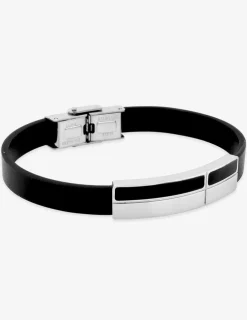 Bracelet rigide en acier et matière synthétique SO OR