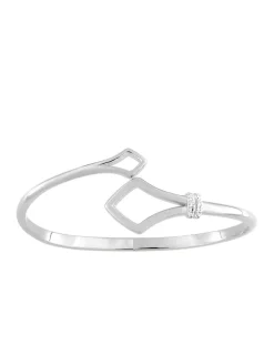 Bracelet rigide en argent 925 ‰ rhodié et oxydes de zirconium SO OR